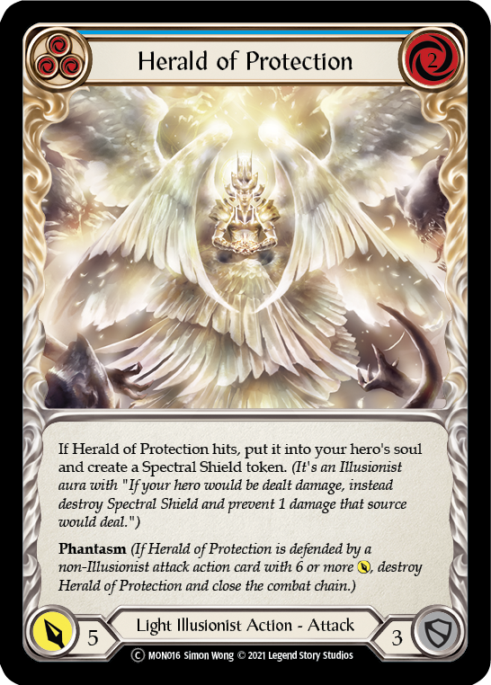 Herald of Protection (Blue) [U-MON016-RF] Unlimited Rainbow Foil