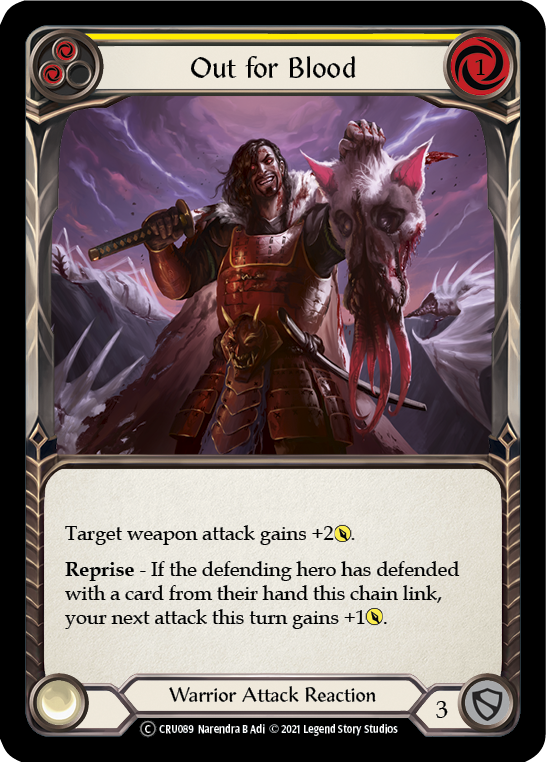 Out for Blood (Yellow) [U-CRU089-RF] Unlimited Rainbow Foil